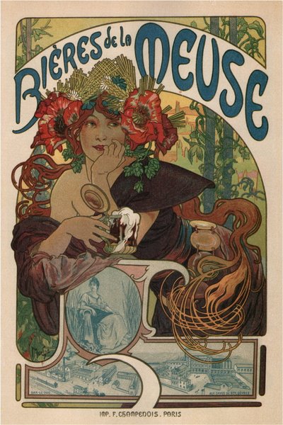 马斯河啤酒 作者 Alphonse Marie Mucha
