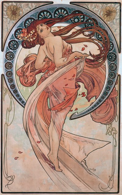 舞蹈（玫瑰） 作者 Alphonse Mucha