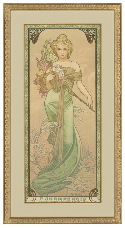 四个季节：1900年春季 作者 阿方斯·慕夏