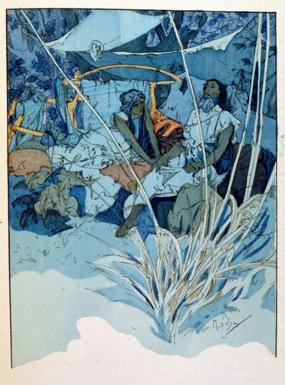 阿尔方斯-穆夏的插图，出自保罗-维罗拉的三幕诗《拉玛》，约1898年。穆夏(1860 1939)。是捷克新艺术派画家。 作者 阿方斯·慕夏