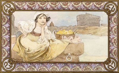 1900年意大利女郎 作者 阿方斯·慕夏