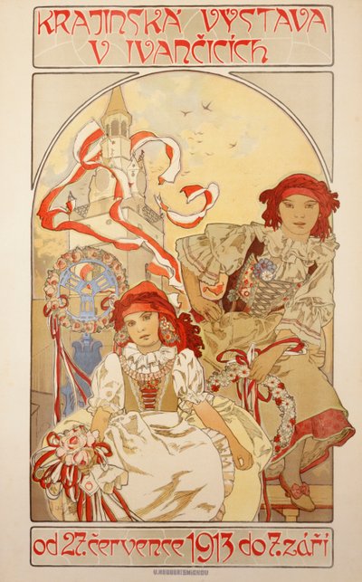 克拉金斯卡·维斯塔夫（Krajinska Vystav）在伊万契奇（Ivancicich），1913年 作者 Alphonse Mucha
