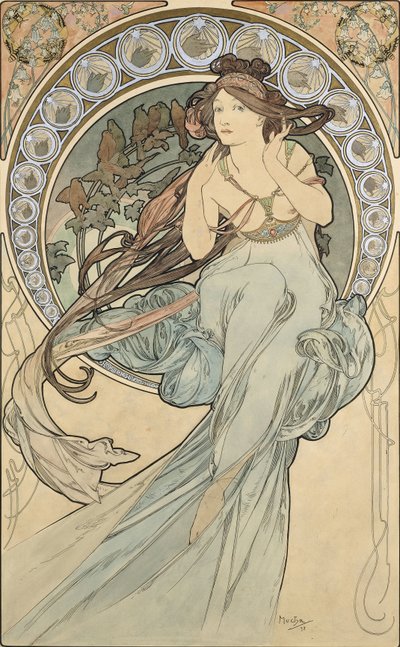 音乐，1898年 作者 Alphonse Mucha