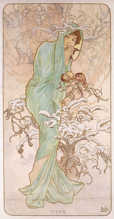 冬天冬天，约1896年 作者 阿方斯·慕夏