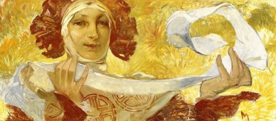 女人用丝带，c。 1902-1903 作者 阿方斯·慕夏