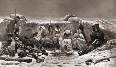 战壕中的法国士兵巴黎之围普法战争 作者 阿尔丰斯·玛丽·德·诺伊维尔（后）