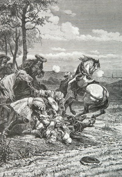 亨利-德拉图尔-奥弗涅在萨尔茨巴赫战役中战死 作者 阿方斯·玛丽·德·诺伊维尔