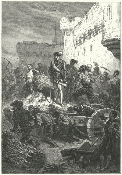 弗朗西斯，吉斯公爵，负责监督梅茨防御的建设，1552年 作者 诺伊维尔之后的阿方斯·玛丽·德