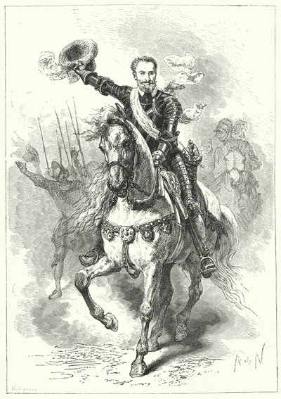 法国的亨利四世在Ivry战役，1590年 作者 诺伊维尔之后的阿方斯·玛丽·德