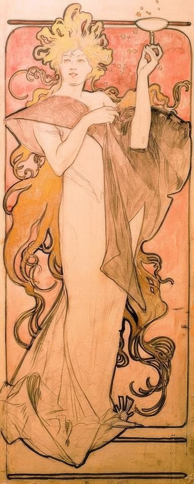 香槟鲁纳特 作者 阿方斯·慕夏