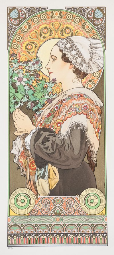 Chardon deGrève。 1902年，《金沙蓟》。 作者 Alphonse Mucha