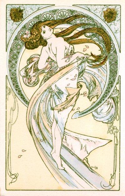 舞蹈》，1900年 作者 阿方斯·慕夏
