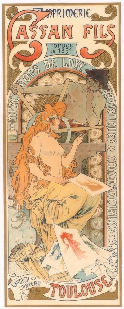 Cassan Fils印刷 作者 Alphonse Mucha
