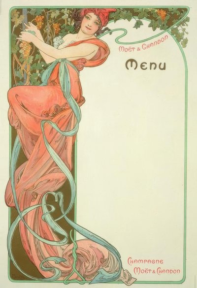 ë悦香槟-菜单 作者 阿方斯·慕夏
