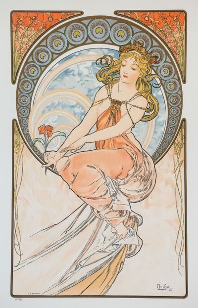 1898年的《艺术》系列绘画。 作者 Alphonse Mucha