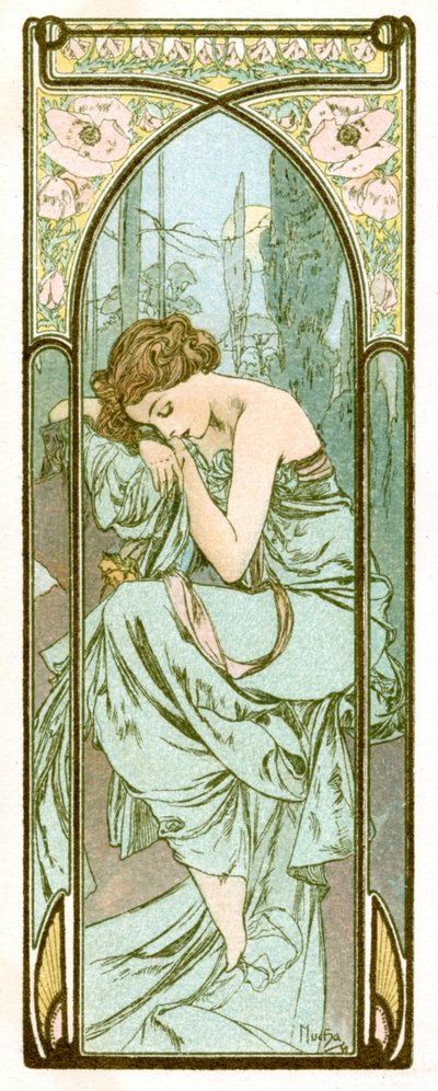 夜的姿势》，1899年 作者 Alphonse Mucha