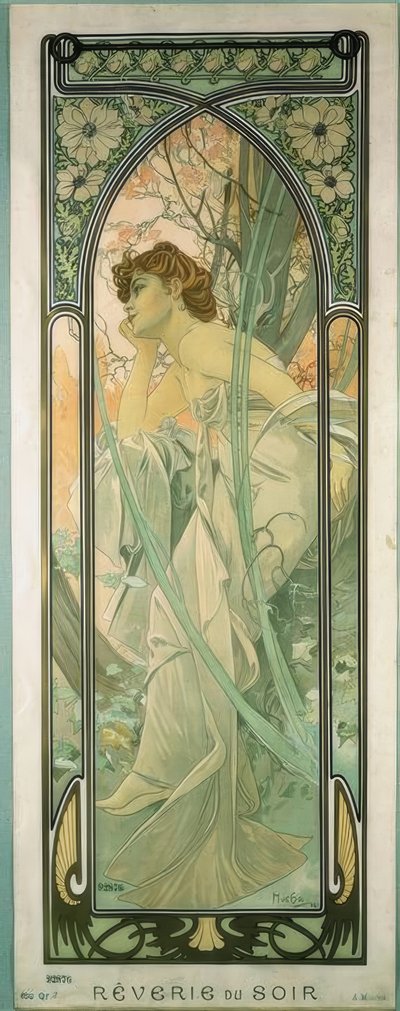 晚上的遐想 作者 Alphonse Mucha