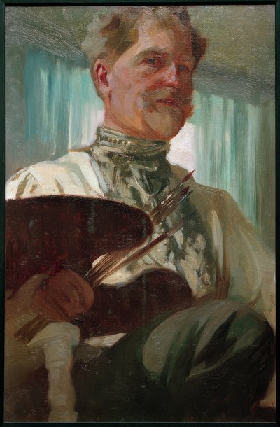 Selbstporträt mit Palette 作者 阿方斯·慕夏