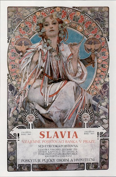 斯拉维亚海报，1907年 作者 Alphonse Mucha