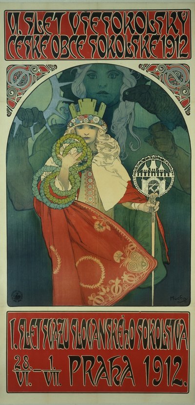 索科尔节日海报 作者 Alphonse Mucha