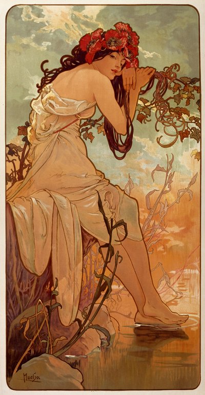 1896年夏天。 作者 Alphonse Mucha