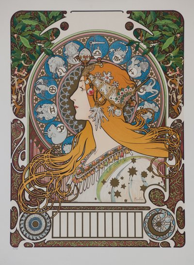 十二生肖，1896年。 作者 阿方斯·慕夏