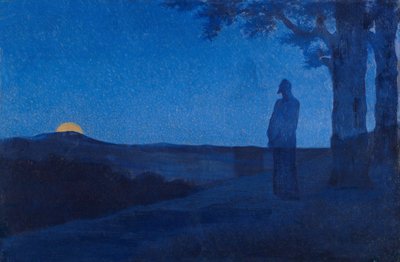 The Solitude of Christ par Osbert, Alphonse (1857-1939). Oil on wood, size : 37,5x56 作者 阿尔方斯·奥斯伯特