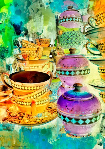 Gold and Purple Stacks，2014，（数字混合媒体电话） 作者 AlyZen Moonshadow