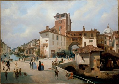 提契内塞门，米兰视图（绘画 作者 安布鲁吉奥·费米尼（Ambrogio Fermini）
