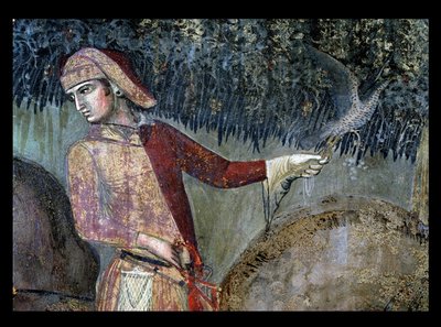 良好的政府在农村的影响，一个鹰隼的细节，1388-40 作者 安布罗乔·洛伦泽蒂