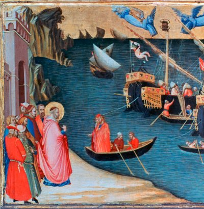圣尼古拉斯（St Nicholas）从饥荒中救了米拉（c1327-1332） 作者 安布罗乔·洛伦泽蒂