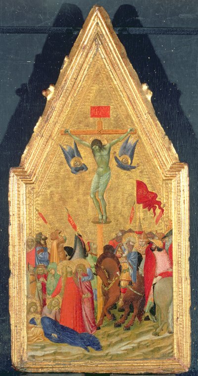 十字架上钉死，c.1348-49（面板上的蛋彩画和金箔） 作者 安布罗乔·洛伦泽蒂
