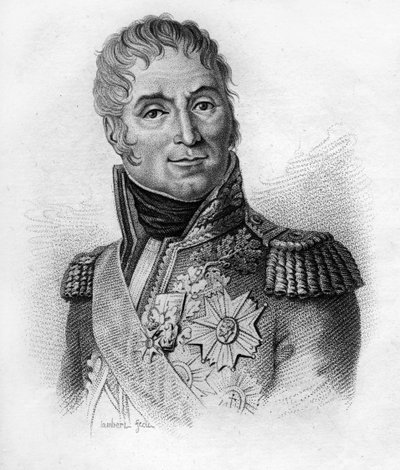 安德烈-马塞纳（1758-1817），法国元帅，里沃利公爵。在 "法国人的胜利和征服后的法国将军肖像。Ambroise Tardieu于1818年雕刻的"。斯泰拉收藏。 作者 安布罗斯·塔迪厄（Ambroise Tardieu）