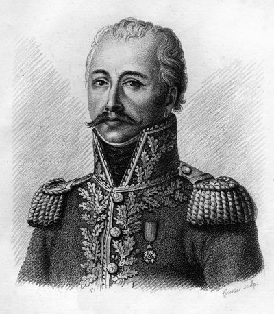 Antoine Guillaume MAURAILHAC of ELMAS de la COSTE dit DELMAS (1767-1813) - in Portraits des généraux français en suite des victoires et conquêtes des Français" 。Ambroise Tardieu于1818年雕刻的。斯泰拉系列"。 作者 安布罗斯·塔迪厄（Ambroise Tardieu）