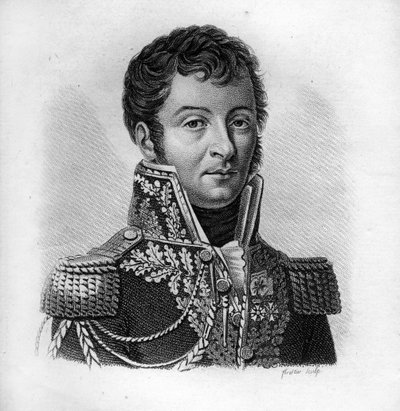 奥古斯特-朱利安-比加雷（Auguste Julien Bigarré）1775-1838年--载于《法国胜利和征服后的法国将军画像》。Ambroise Tardieu于1818年雕刻的。斯泰拉收藏。 作者 安布罗斯·塔迪厄（Ambroise Tardieu）