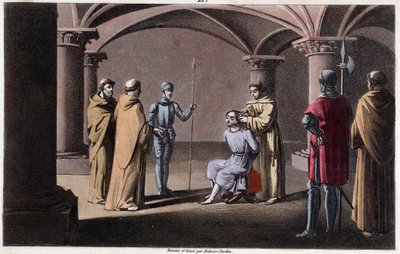 Childeric III detrones and encloses by Pepin le Brief in a monastery in Saint Omer between 742 and 749.1825年由Ambroise Tardieu绘制和坟墓。 作者 安布罗斯·塔迪厄（Ambroise Tardieu）