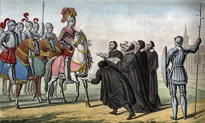 亨利二世（1519 - 1559）。他与德国的王子们一起反对查理五世，查理五世的专制主义使他们起义，他绑架了图尔、梅兹和凡尔登，从而在1552年接管了三主教。 作者 安布罗斯·塔迪厄（Ambroise Tardieu）