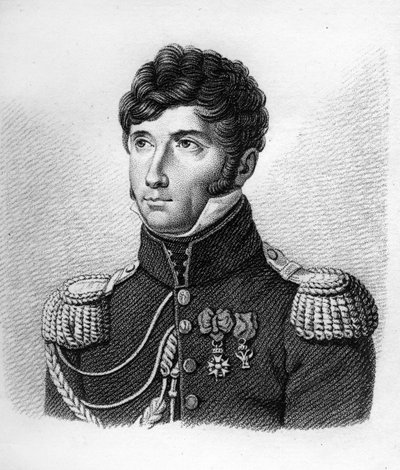 路易斯-米歇尔-莱托尔（Le Tort）（1773-1815年）在《法国胜利和征服后的法国将军画像》中的旅店将军。Ambroise Tardieu于1818年雕刻的。Stella系列。 作者 安布罗斯·塔迪厄（Ambroise Tardieu）