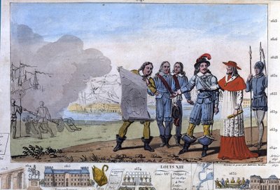 路易十三（1601-1643）和红衣主教黎塞留在拉罗谢尔（La Rochelle）的所在地--新教徒武装部（place d