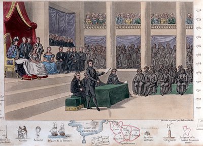 路易十六（1754-1793）在1787年因反对路易十六的王室专制主义而发生的政治危机中出席了著名人士大会、总议会和内克尔的召回仪式--1825年由安布罗伊斯-塔迪埃绘制和墓志。 作者 安布罗斯·塔迪厄（Ambroise Tardieu）