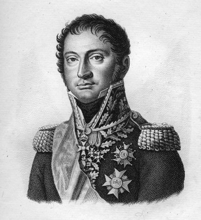 雷耶元帅。奥诺雷-查尔斯，雷耶伯爵，法国元帅（1775年至1860年）。在《法国胜利和征服后的法国将军肖像》中。Ambroise Tardieu于1818年雕刻的。斯泰拉收藏。 作者 Ambroise Tardieu
