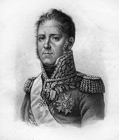 米歇尔-内伊（1769-1815），法国元帅，埃尔钦根公爵，莫斯科亲王。"载于《法国战役和征服后的法国将军肖像》，由安布罗伊斯-塔迪欧于1818年雕刻。Stella系列。 作者 安布罗斯·塔迪厄（Ambroise Tardieu）