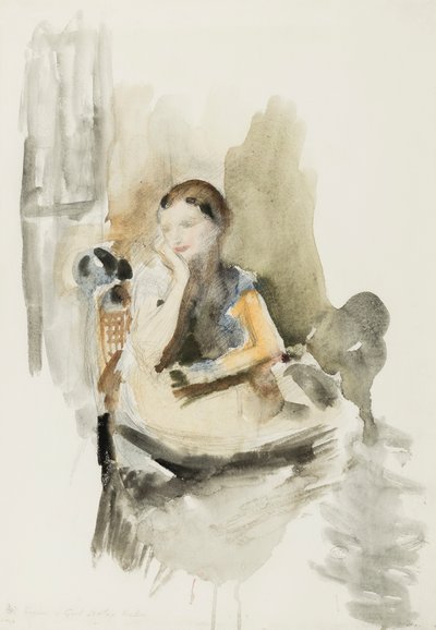 海伦，1917年（铅笔，画笔和纸上写的） 作者 安布罗斯·麦克沃伊
