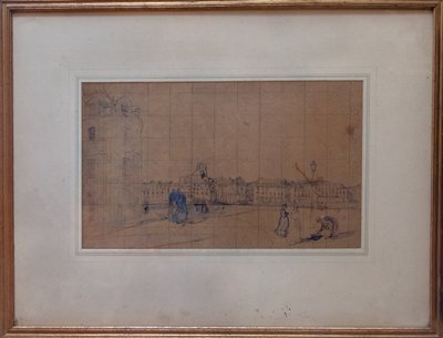The Quay Carenage，The Pollet，1928年（铅笔和纸上写的） 作者 安布罗斯·麦克沃伊