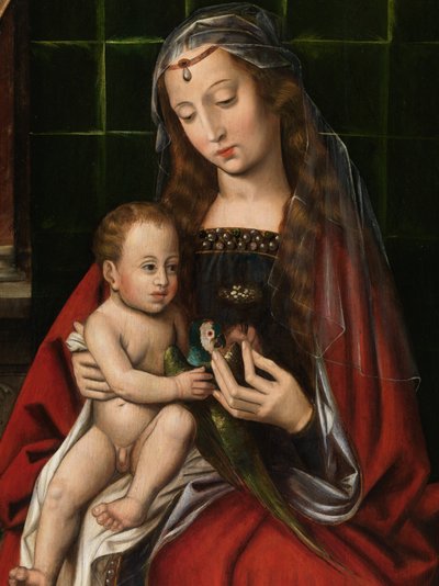 麦当娜的细节（面板油画） 作者 安布罗休斯·本森（Ambrosius Benson）