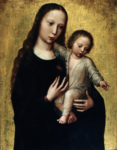 圣母玛利亚与儿童耶稣在一件衬衫 作者 安布罗休斯·本森（Ambrosius Benson）
