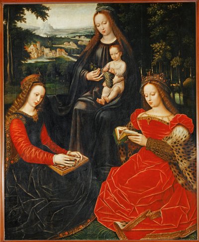 圣母子与圣凯瑟琳和圣巴贝... 作者 安布罗休斯·本森（Ambrosius Benson）