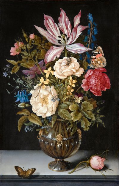 静物与花 作者 安布罗修斯长老 Bosschaert