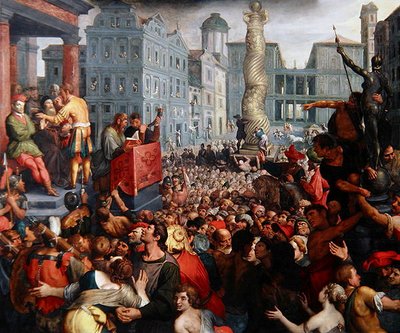 Zaleucus的审判》，约1606年（板面油画）。 作者 Ambrosius the Elder Francken or Franck