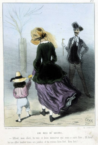 战争诡计——在 Cham 的“”Madeleines”中，v.1870-1880 作者 Amedee de Noe (占婆)